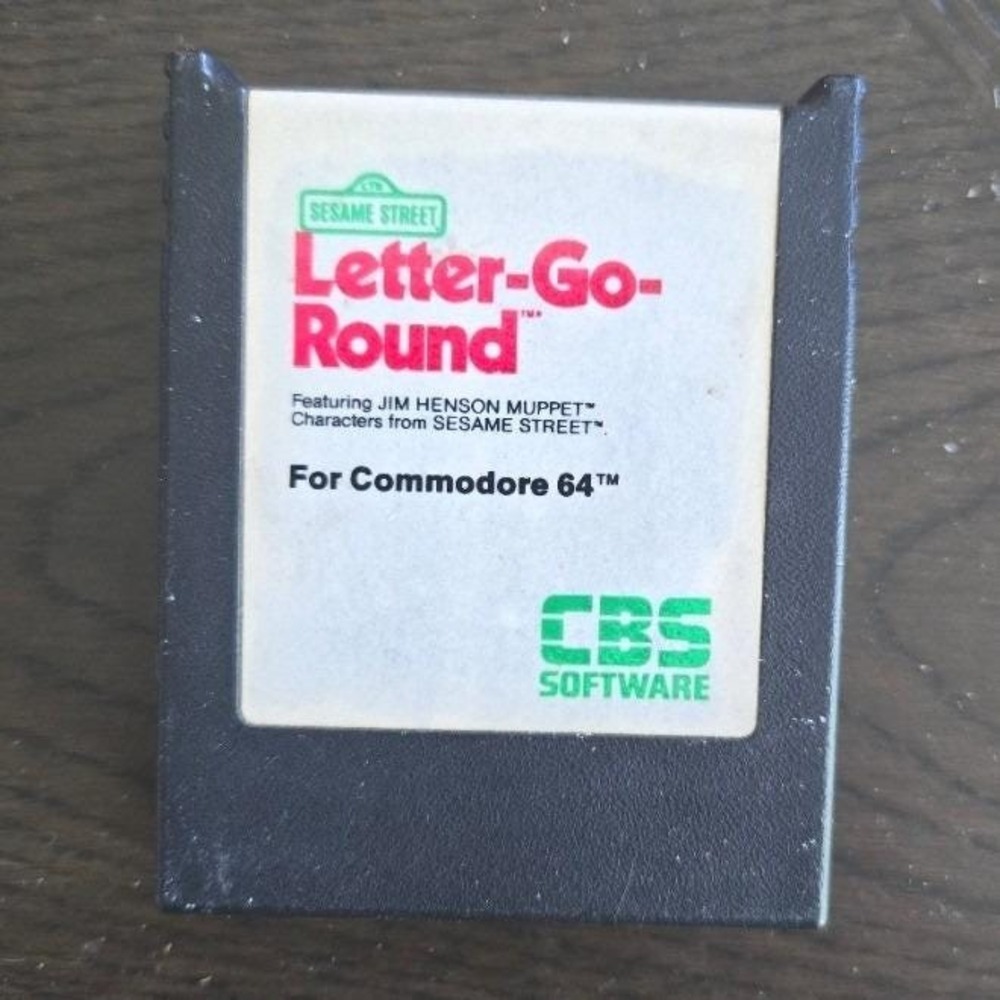 1984 Sesame Street Letter-Go-Round Commodore 64 C64 Cartridge CBS Software